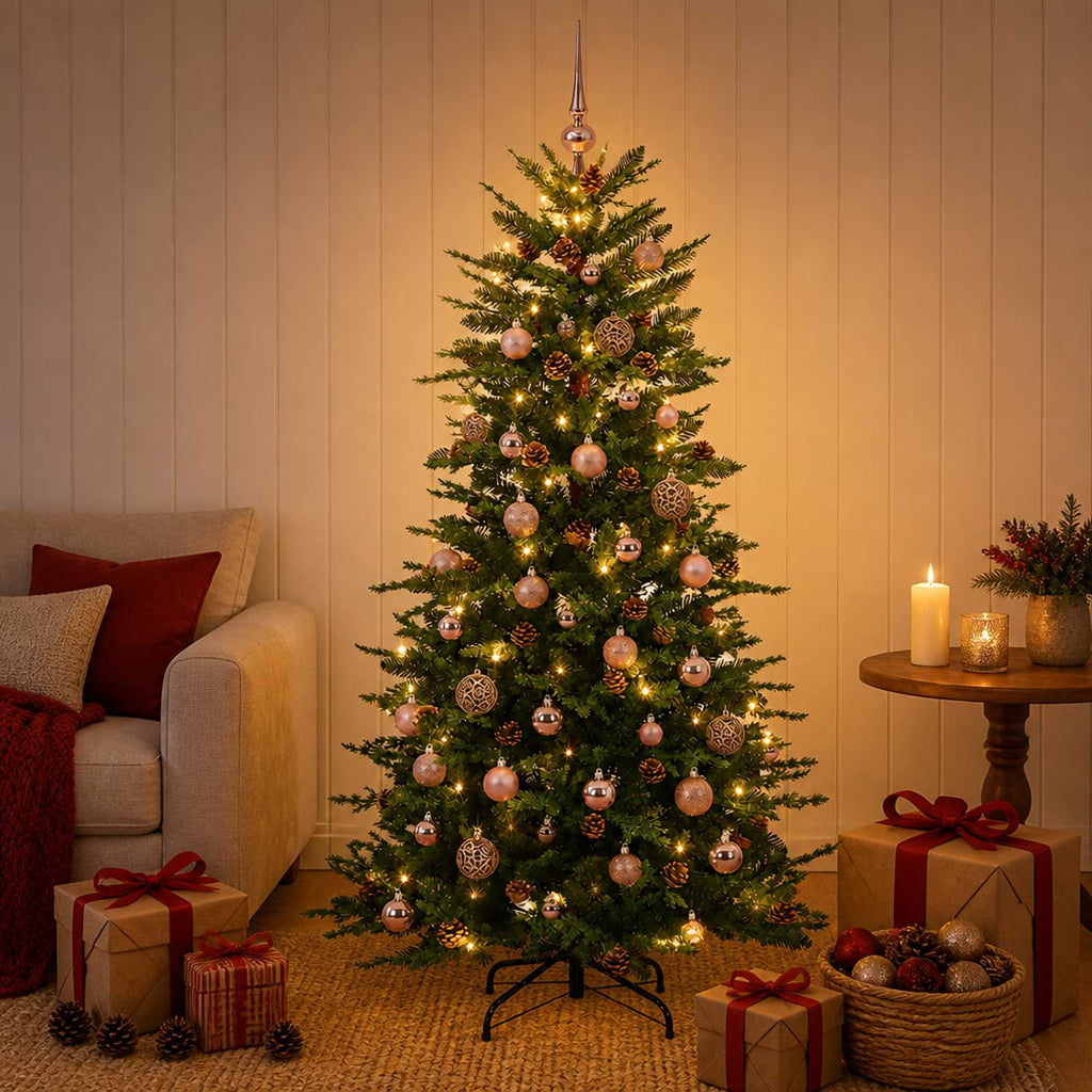 vidaXL Sztuczna choinka z zawiasami 150 cm 150 LED Ciepła biel