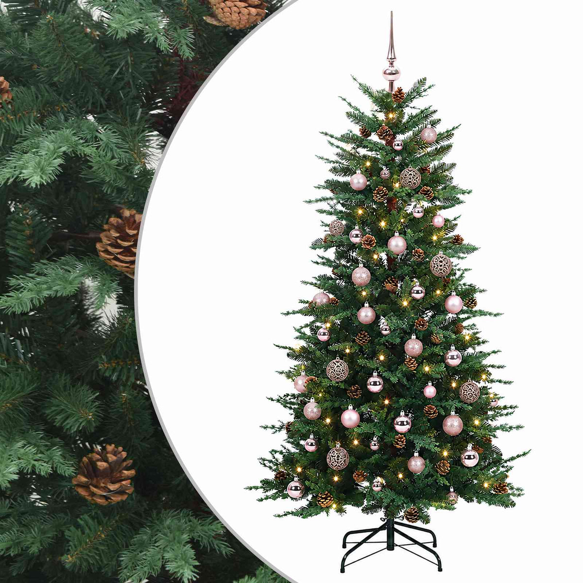 vidaXL Sztuczna choinka z zawiasami 150 cm 150 LED Ciepła biel