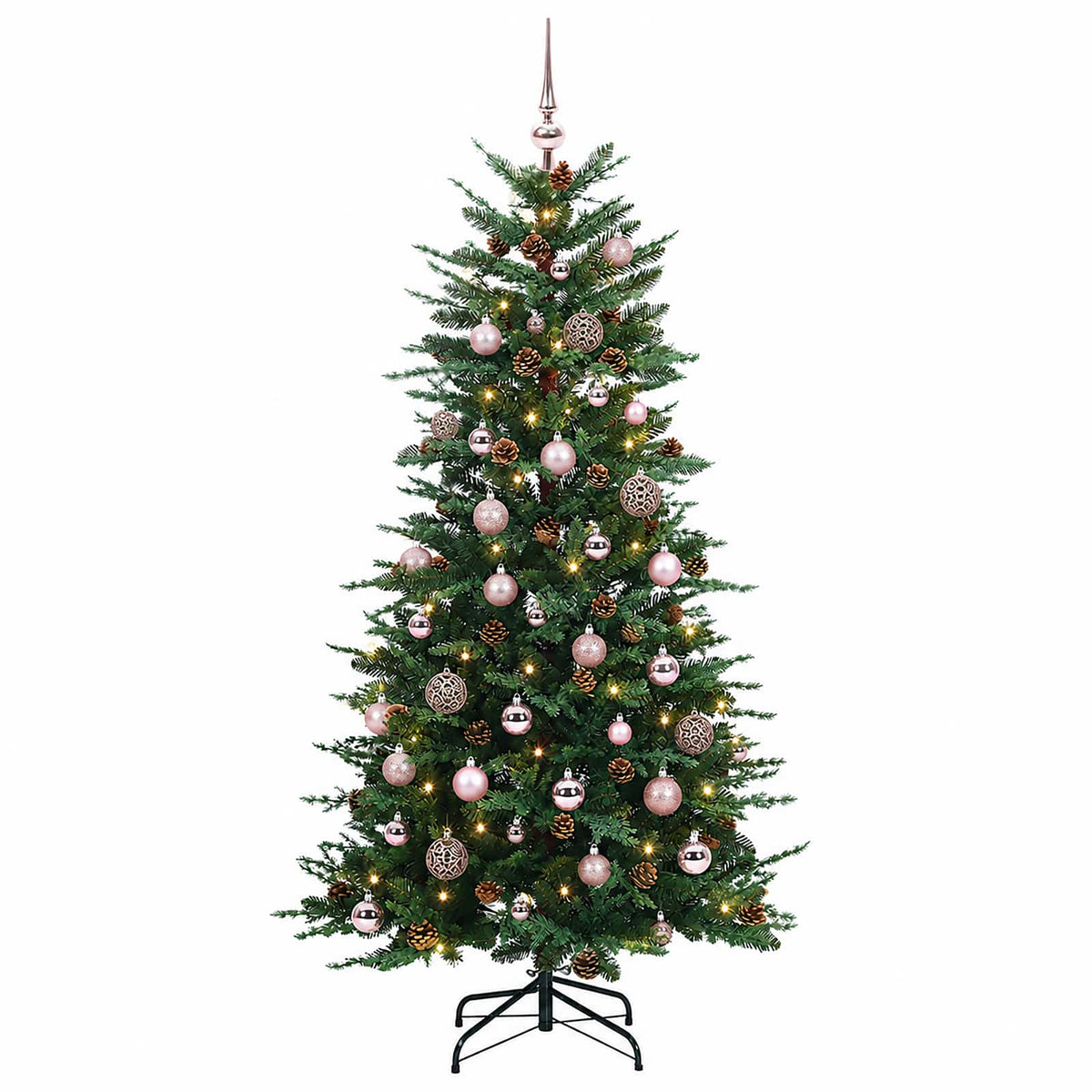 vidaXL Sztuczna choinka z zawiasami 150 cm 150 LED Ciepła biel