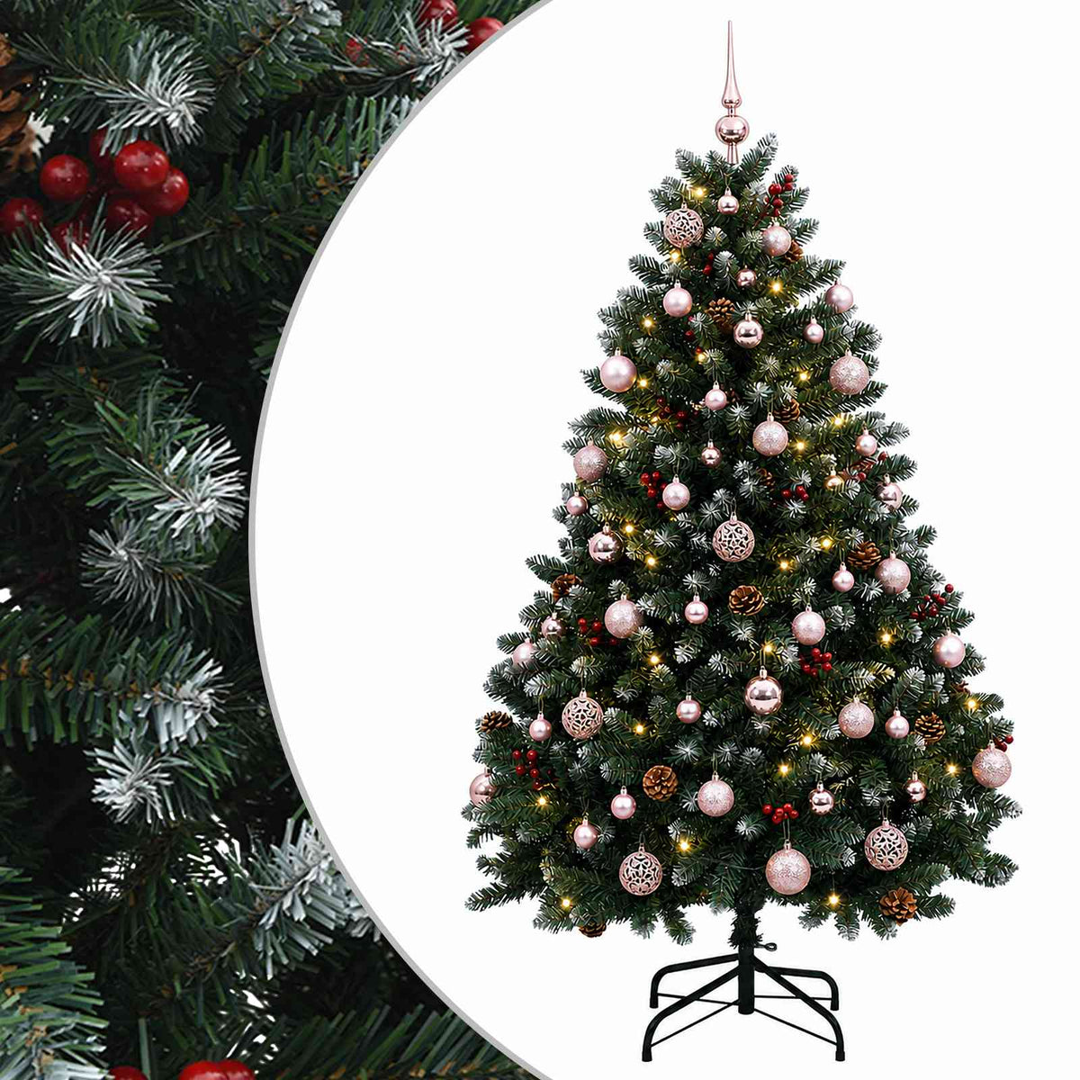 vidaXL Sztuczna choinka zielona z bombką 150 cm 150 LED Ciepła biel