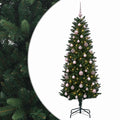 vidaXL Sztuczna choinka z bombkami 120 cm 150 LED Ciepła biel PE i PVC