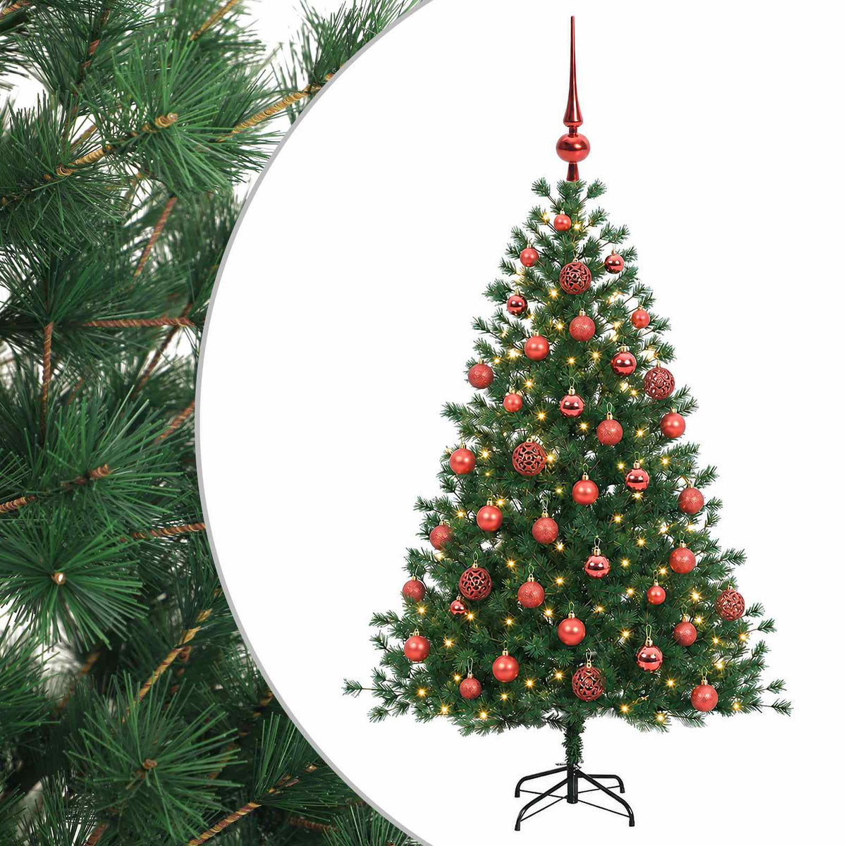 vidaXL Sztuczna choinka z bombką 150 cm 150 LED Ciepła biel