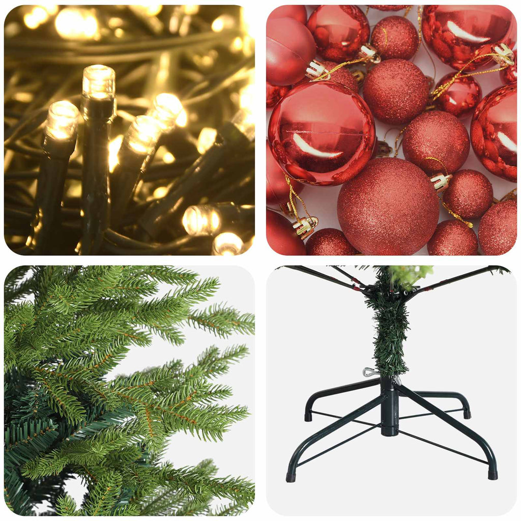 vidaXL Sztuczna choinka z bombkami 150 cm 150 LED Ciepła biel