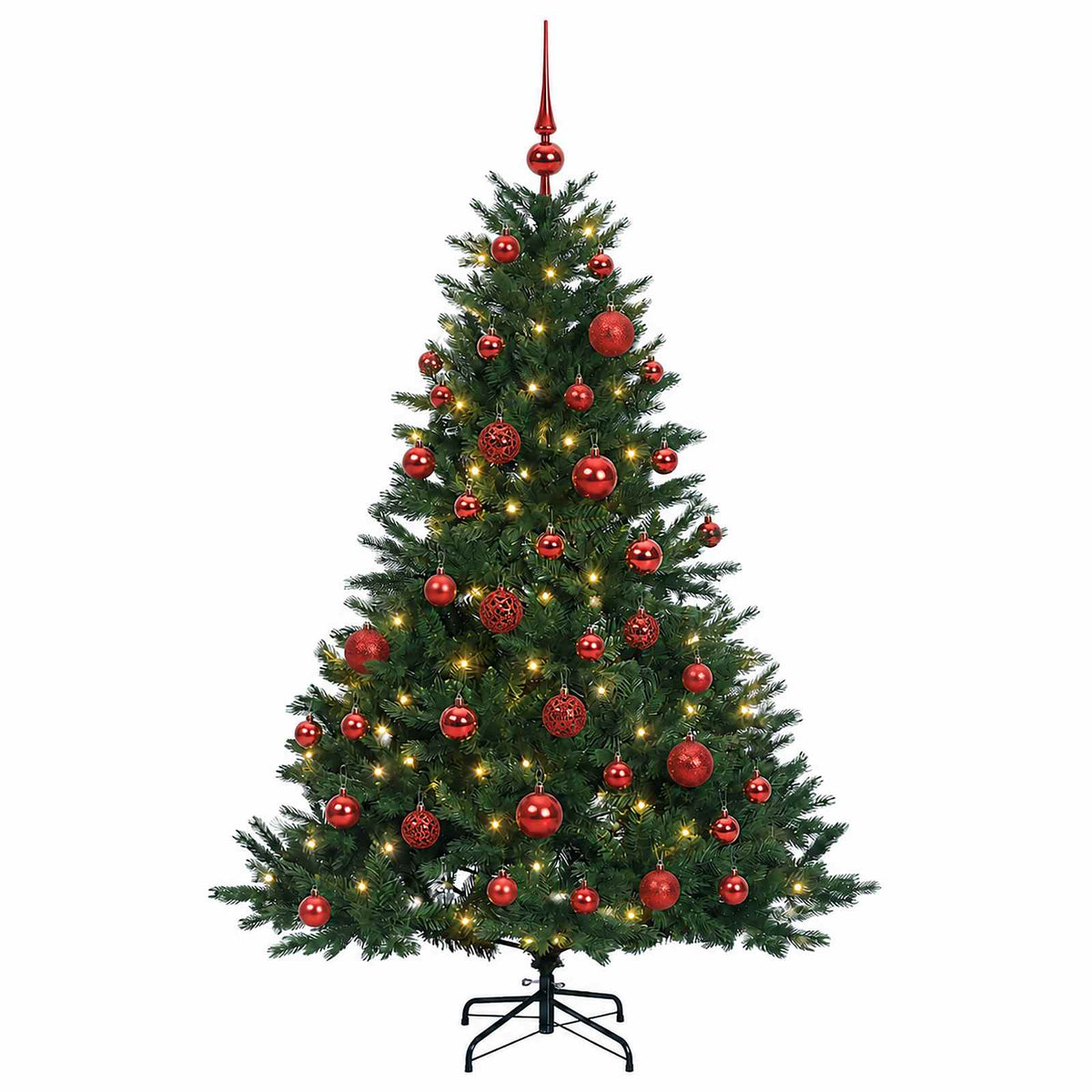 vidaXL Sztuczna choinka z bombką 120 cm 150 LED Ciepła biel