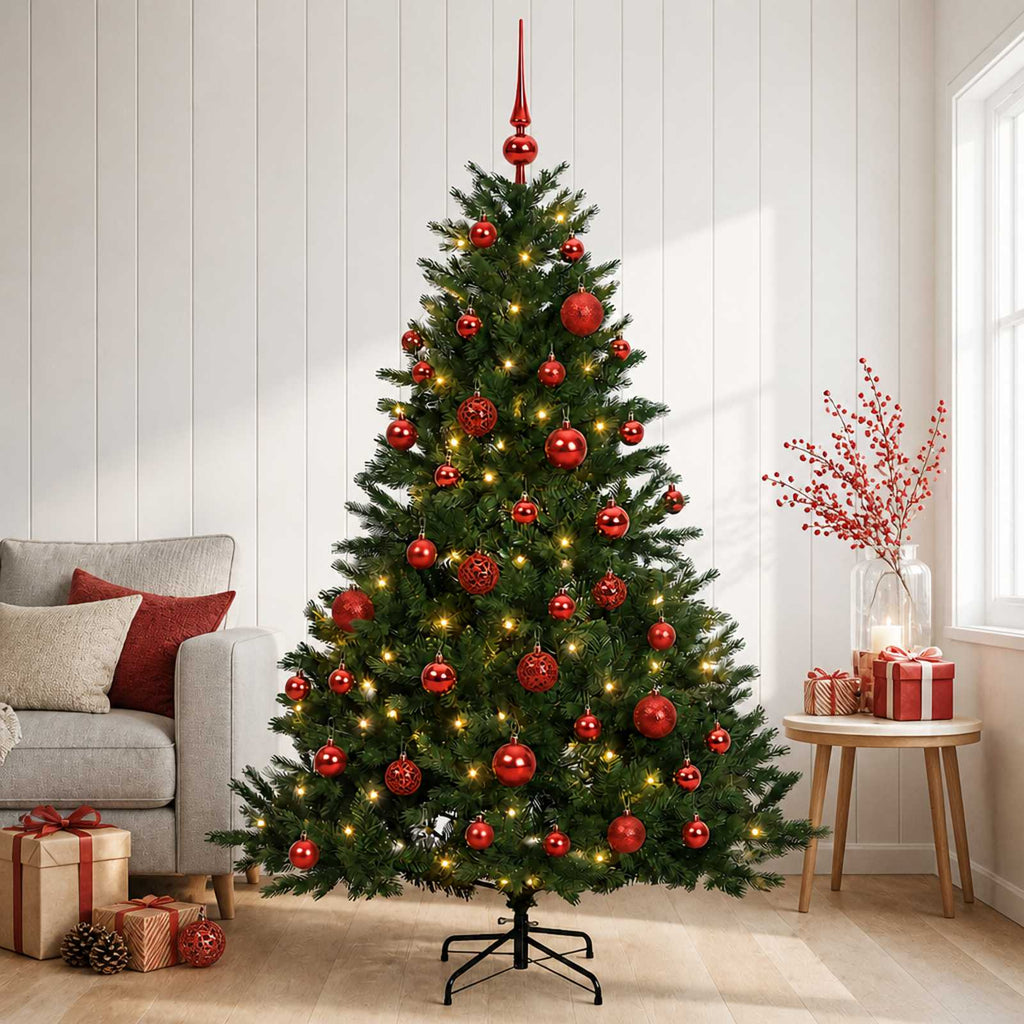 vidaXL Sztuczna choinka z bombką 120 cm 150 LED Ciepła biel