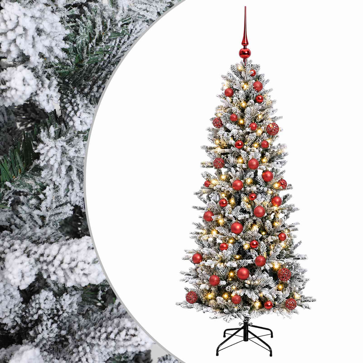 vidaXL Sztuczna choinka z bombką 120 cm 150 LED Ciepła biel PVC i PE