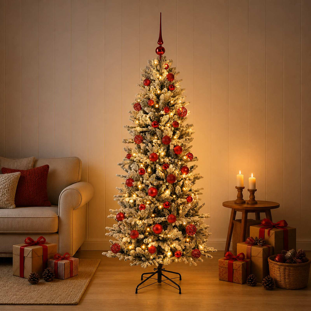 vidaXL Sztuczna choinka z bombką 150 cm 150 LED Ciepła biel PVC i PE