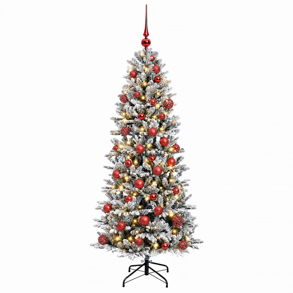 vidaXL Sztuczna choinka z bombką 150 cm 150 LED Ciepła biel PVC i PE