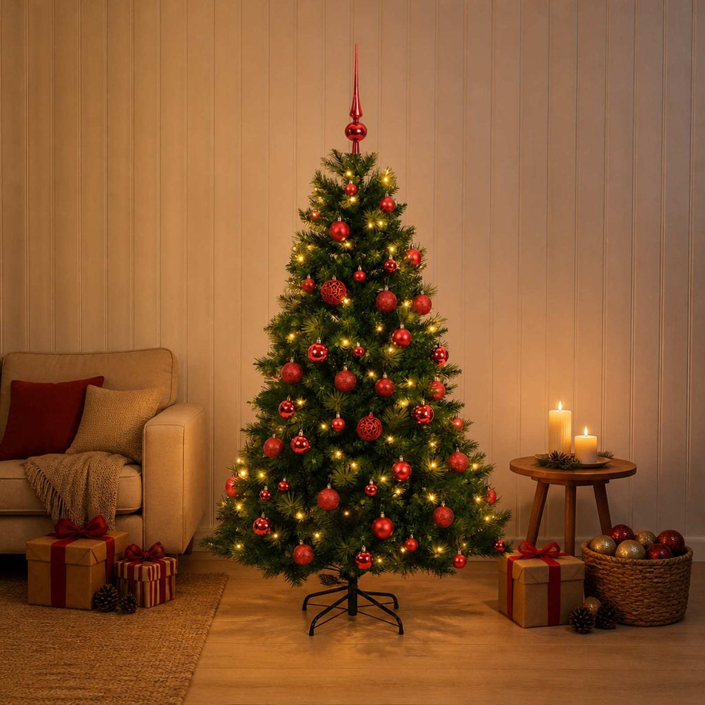 vidaXL Sztuczna choinka z bombką 150 cm 150 LED Ciepła biel