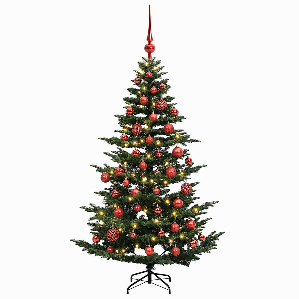 vidaXL Sztuczna choinka z bombką 150 cm 150 LED Ciepła biel PE i PVC
