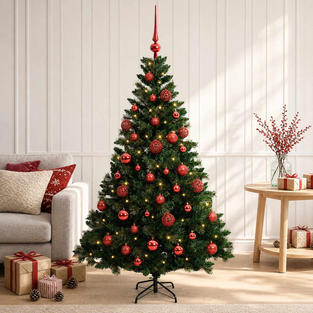 vidaXL Sztuczna choinka z bombkami 120 cm 150 LED Ciepła biel