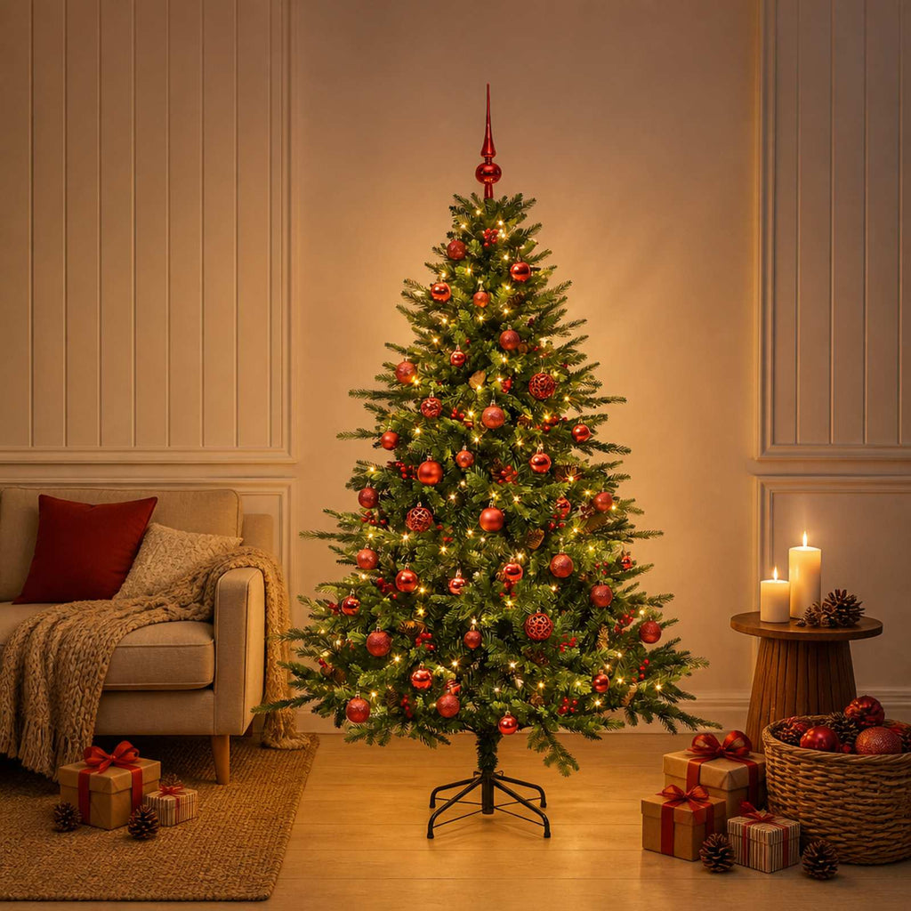 vidaXL Sztuczna choinka z bombką 150 cm 150 LED Ciepła biel