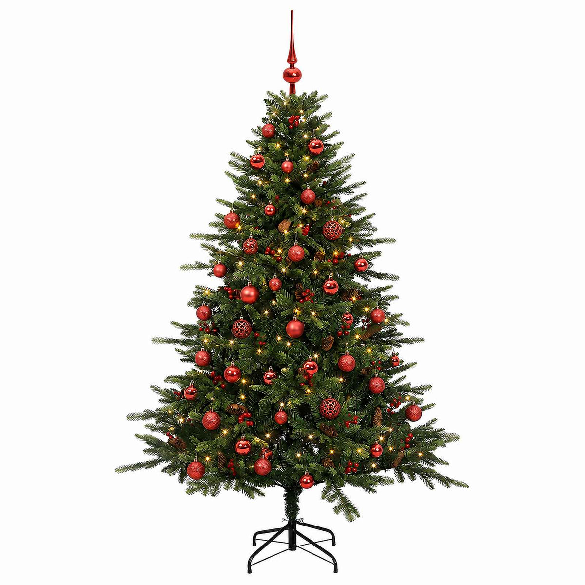 vidaXL Sztuczna choinka z bombką 150 cm 150 LED Ciepła biel
