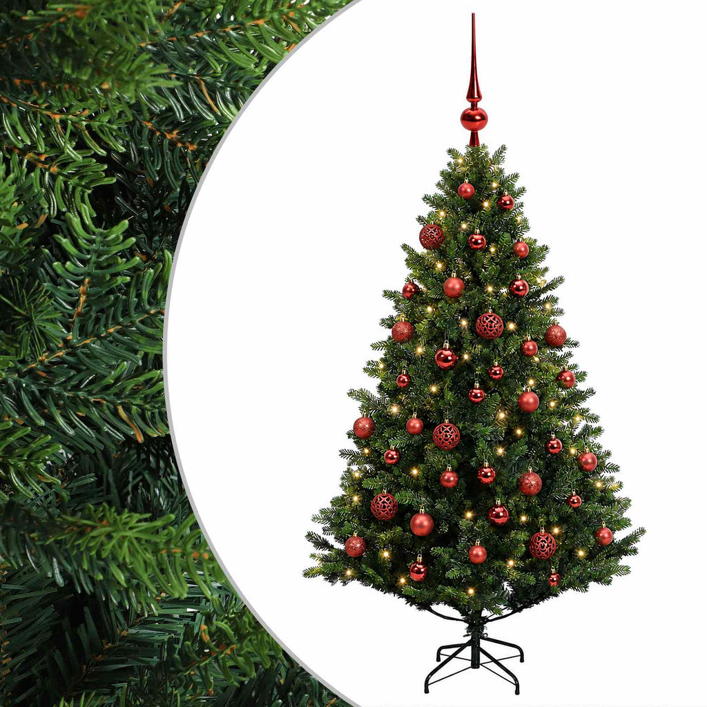 vidaXL Sztuczna choinka z bombkami 120 cm 150 LED Ciepła biel