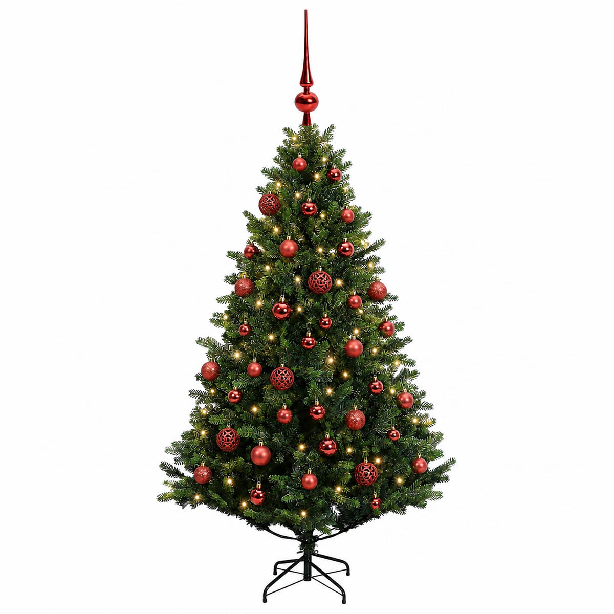 vidaXL Sztuczna choinka z bombkami 120 cm 150 LED Ciepła biel