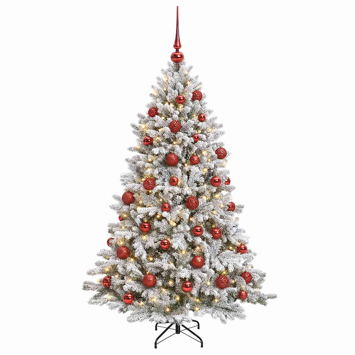vidaXL Sztuczna choinka z bombkami 150 cm 150 LED Ciepła biel