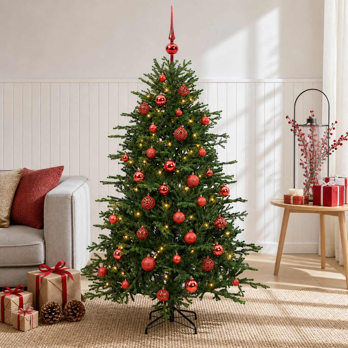 vidaXL Sztuczna choinka z bombką 150 cm 150 LED Ciepła biel