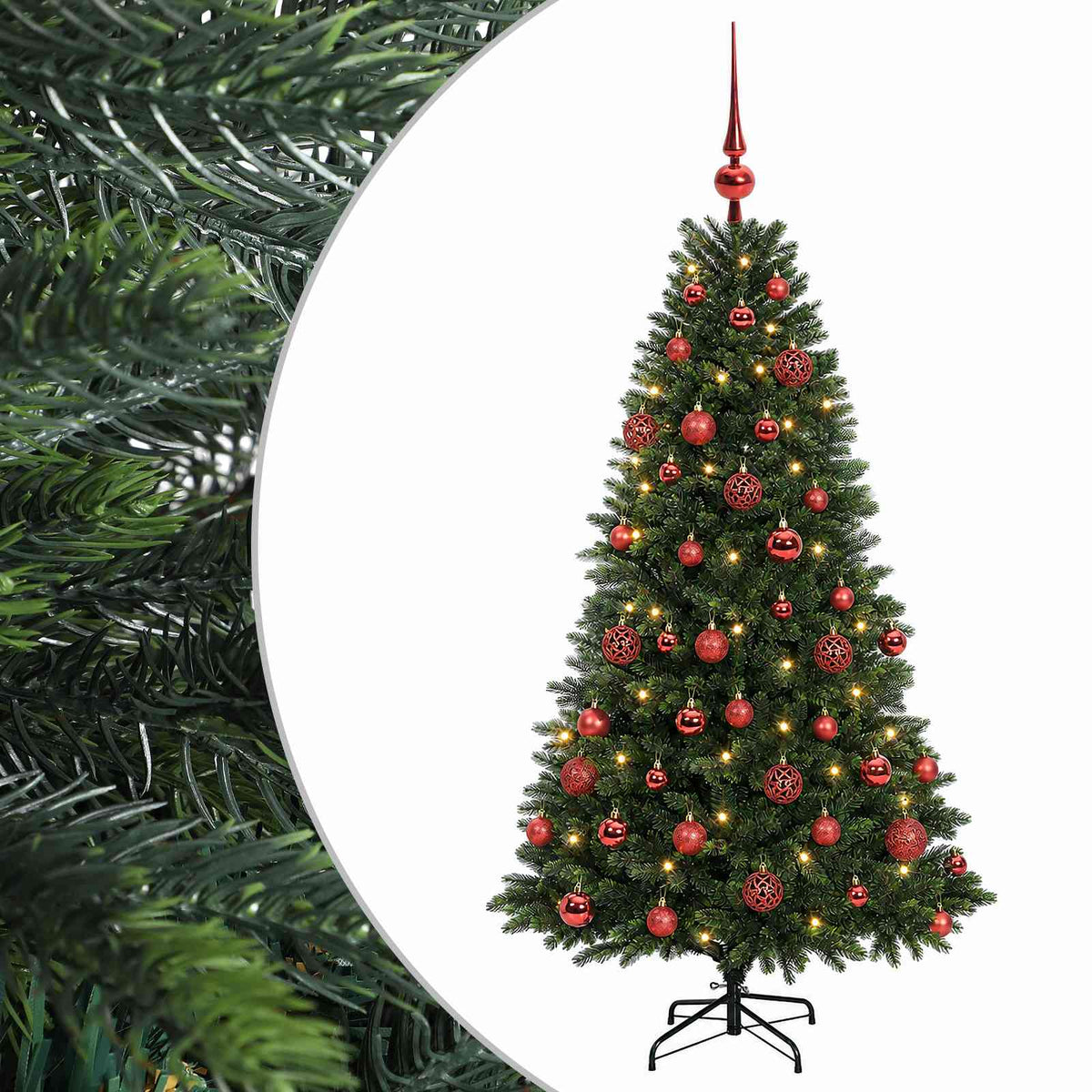 vidaXL Sztuczna choinka z bombkami 120 cm 150 LED Ciepła biel