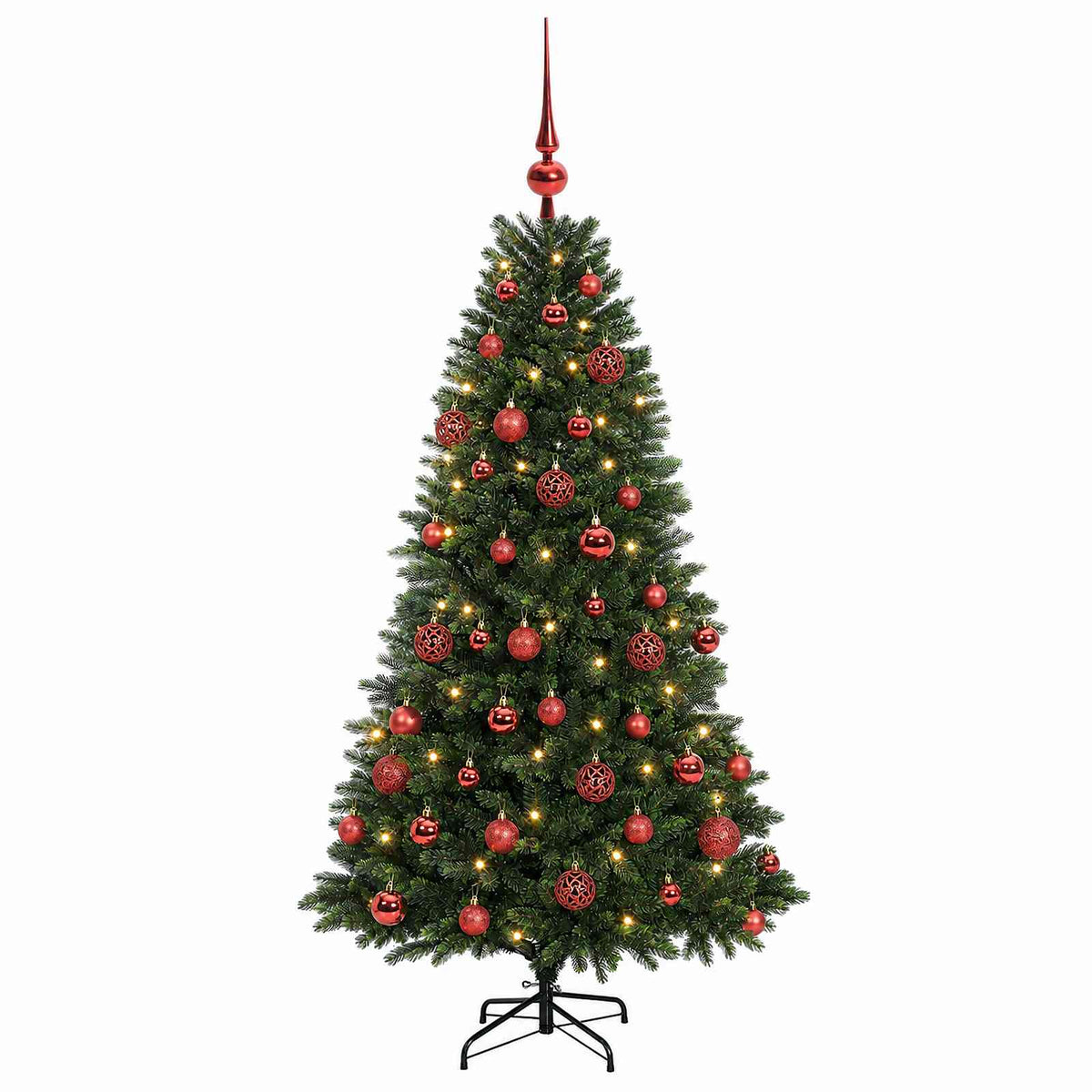 vidaXL Sztuczna choinka z bombkami 120 cm 150 LED Ciepła biel