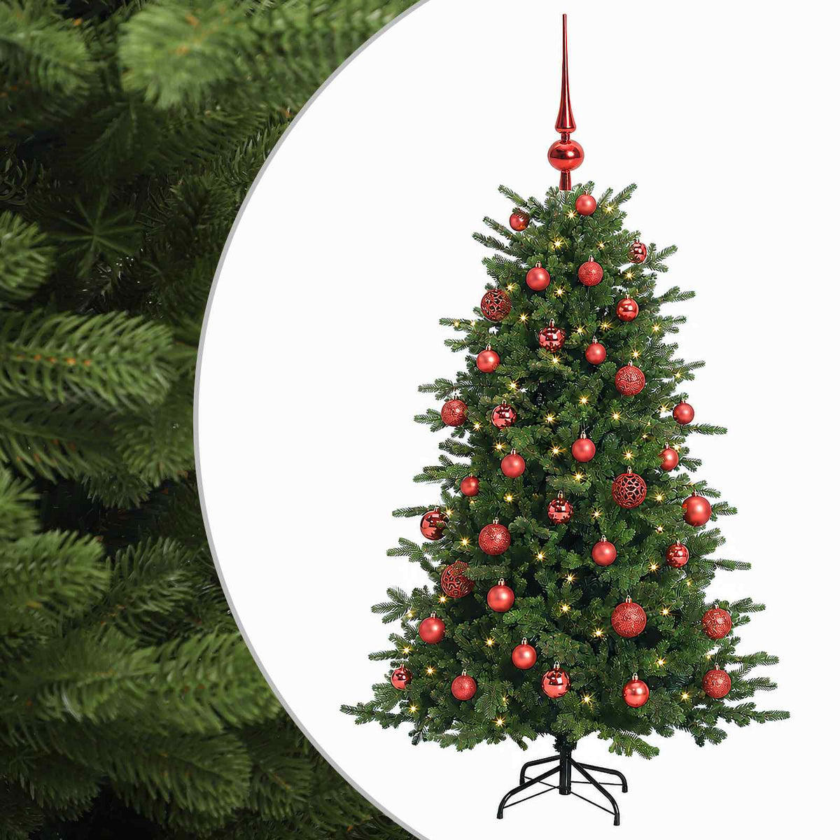 vidaXL Sztuczna choinka z bombką 150 cm 150 LED Ciepła biel