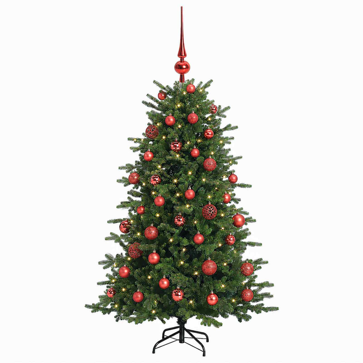 vidaXL Sztuczna choinka z bombką 150 cm 150 LED Ciepła biel