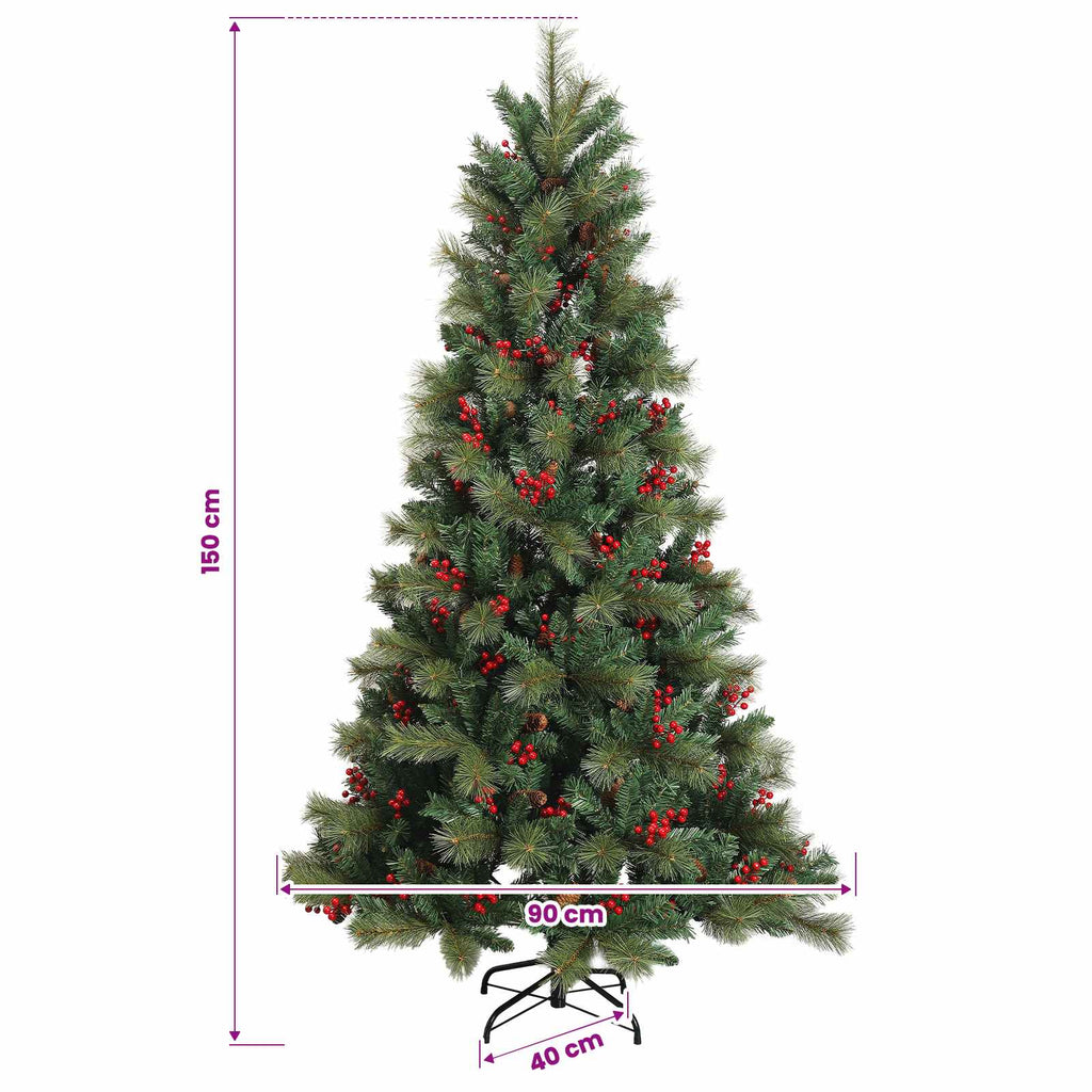 vidaXL Sztuczna choinka z bombką 150 cm 150 LED Ciepła biel
