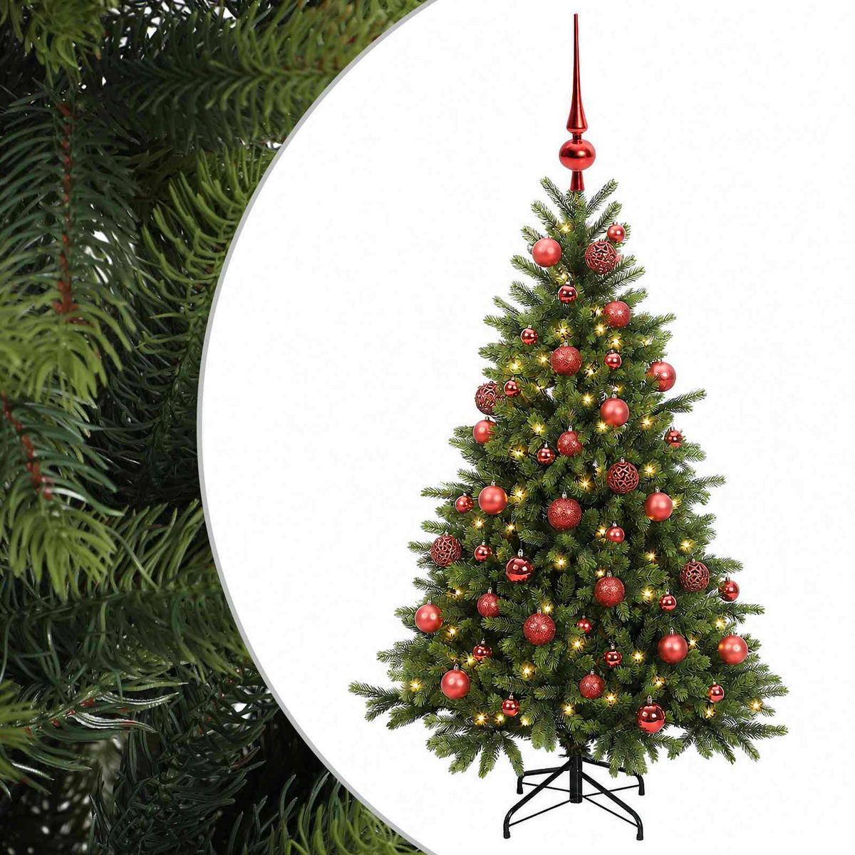 vidaXL Sztuczna choinka z bombką 150 cm 150 LED Ciepła biel