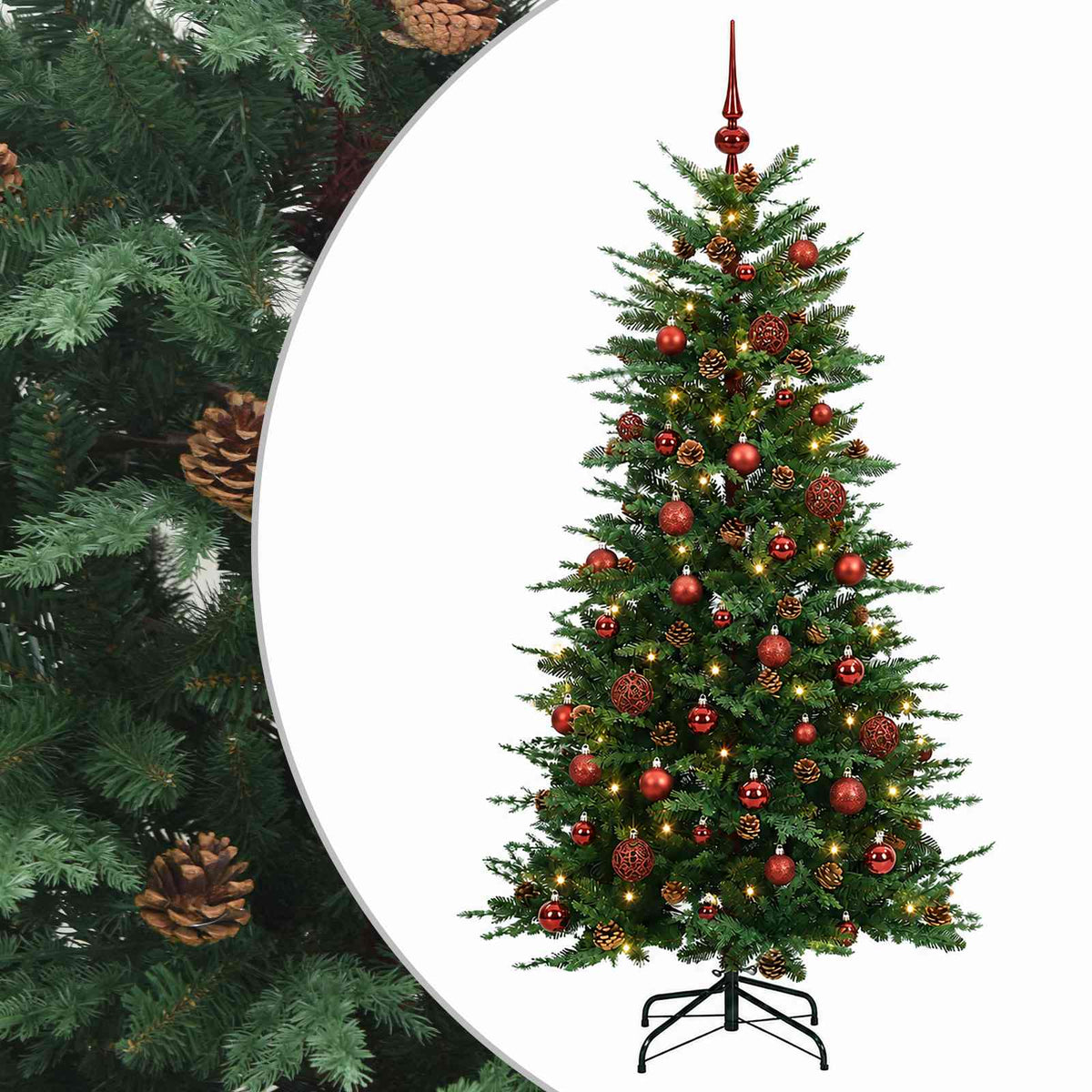 vidaXL Sztuczna choinka z zawiasami 150 cm 150 LED Ciepła biel