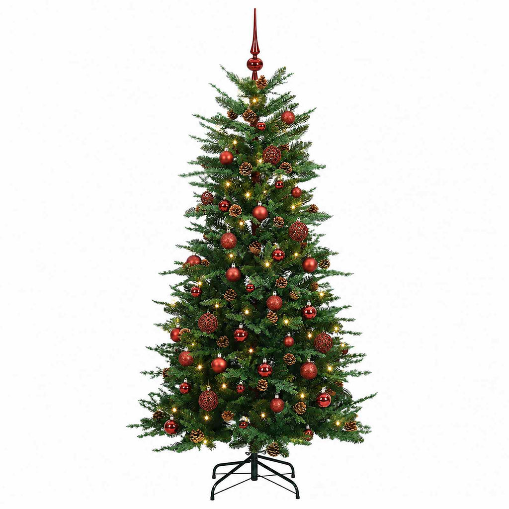 vidaXL Sztuczna choinka z zawiasami 150 cm 150 LED Ciepła biel