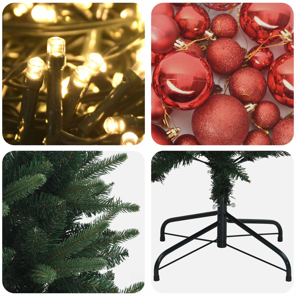 vidaXL Sztuczna choinka z bombkami 120 cm 150 LED Ciepła biel PE i PVC