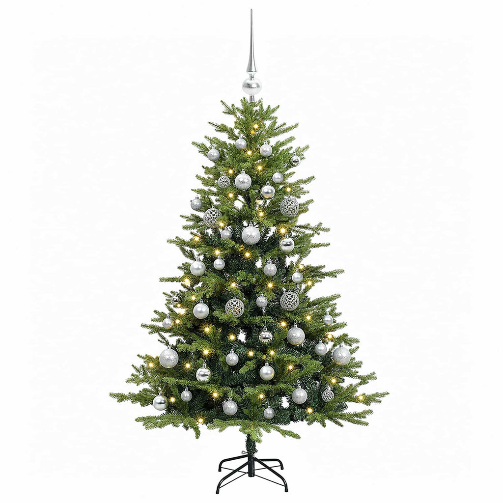 vidaXL Sztuczna choinka z bombkami 150 cm 150 LED Ciepła biel