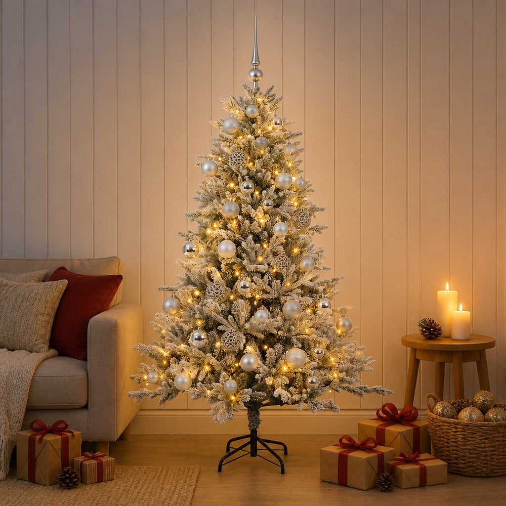 vidaXL Sztuczna choinka z bombką 120 cm 150 LED Ciepła biel