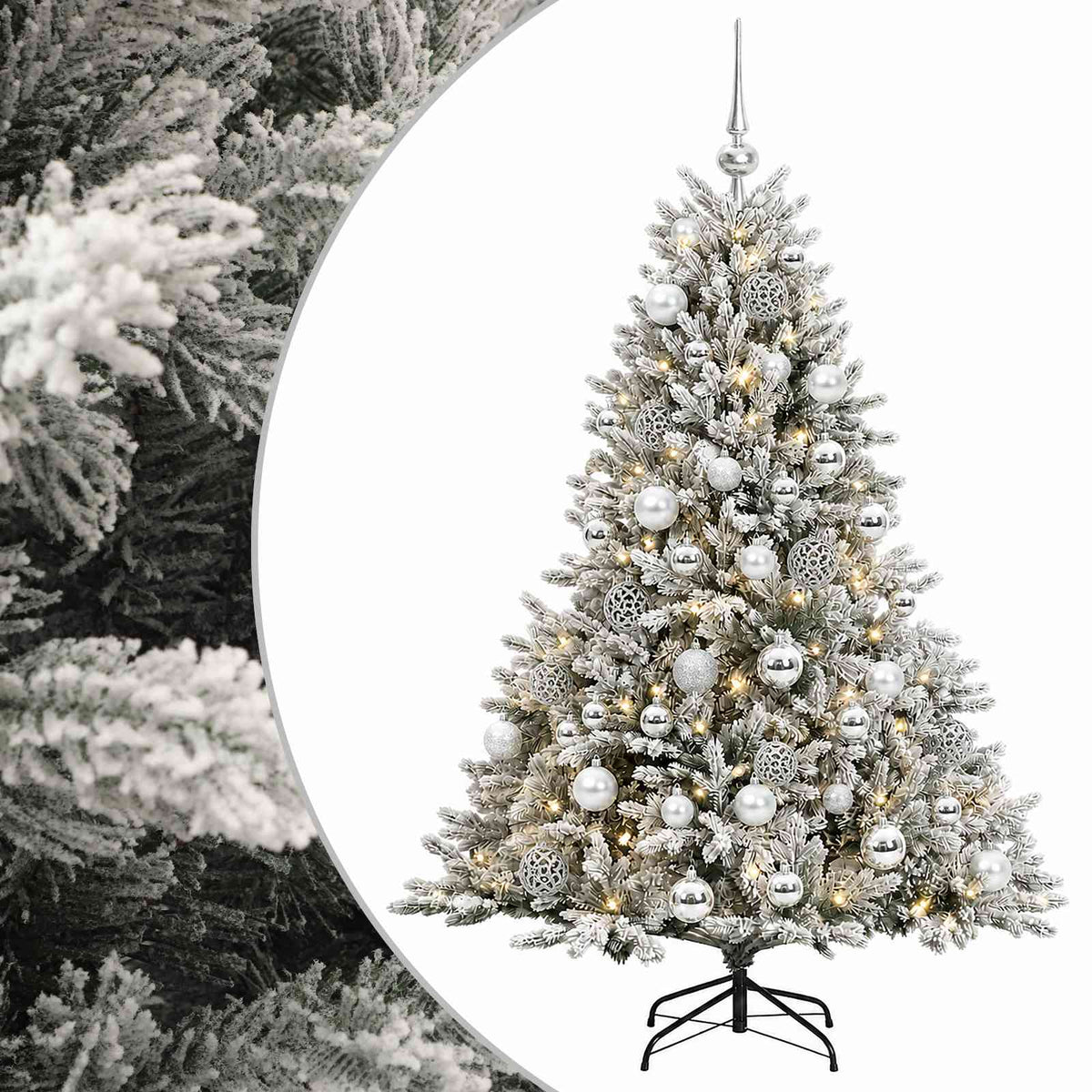 vidaXL Sztuczna choinka z bombką 120 cm 150 LED Ciepła biel
