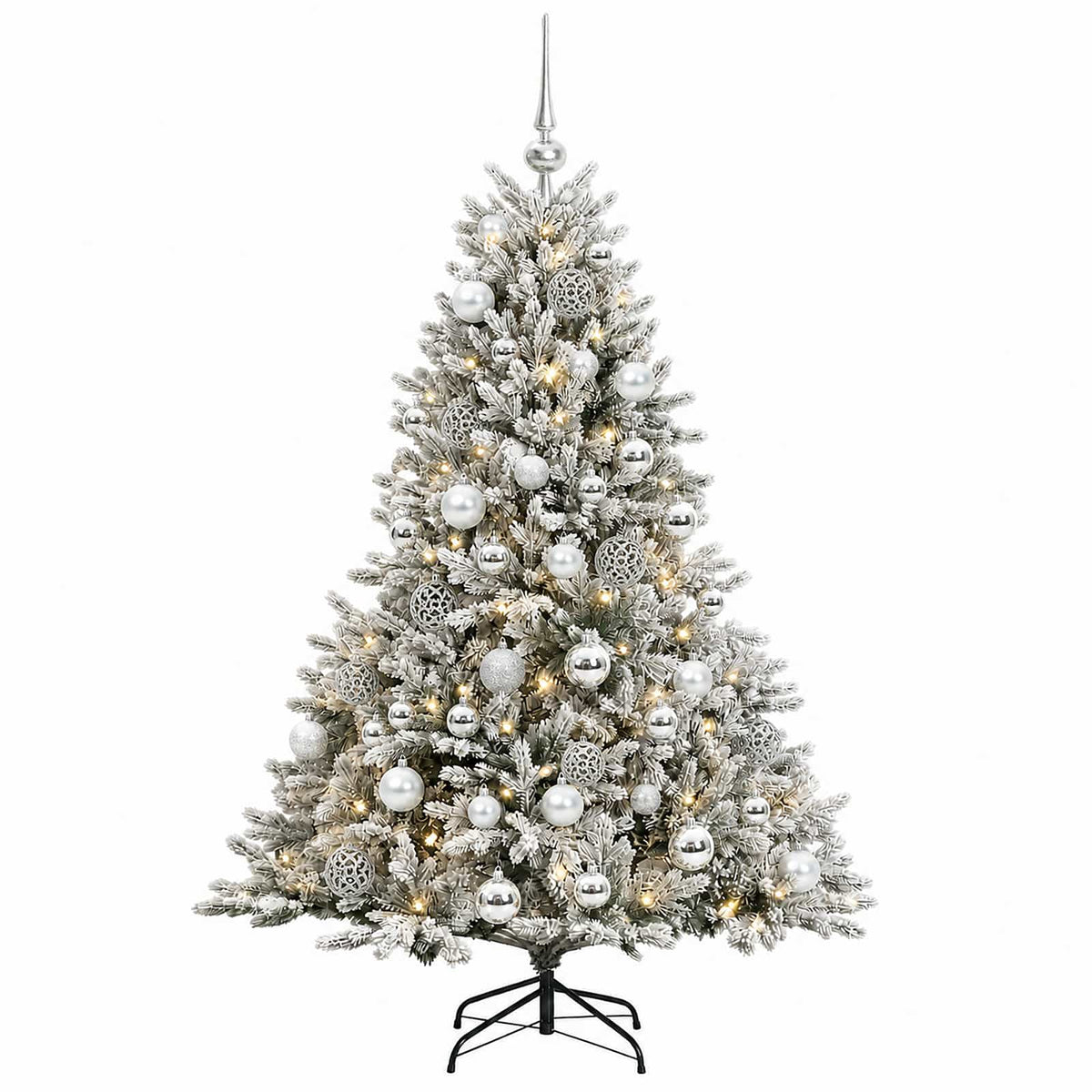 vidaXL Sztuczna choinka z bombką 120 cm 150 LED Ciepła biel