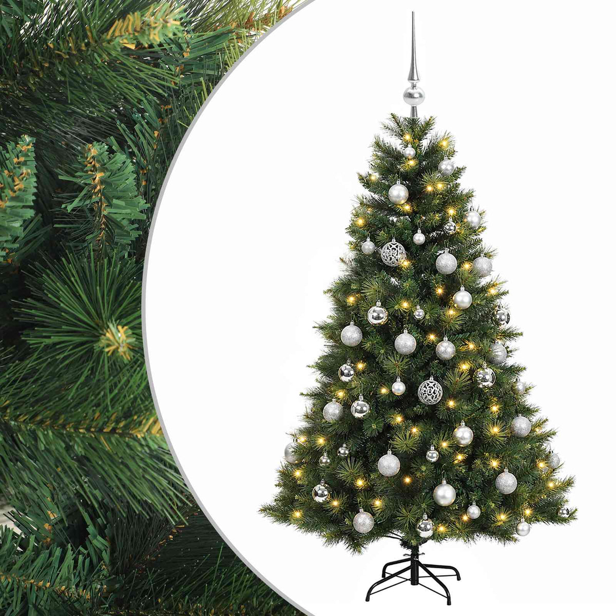 vidaXL Sztuczna choinka z bombką 150 cm 150 LED Ciepła biel