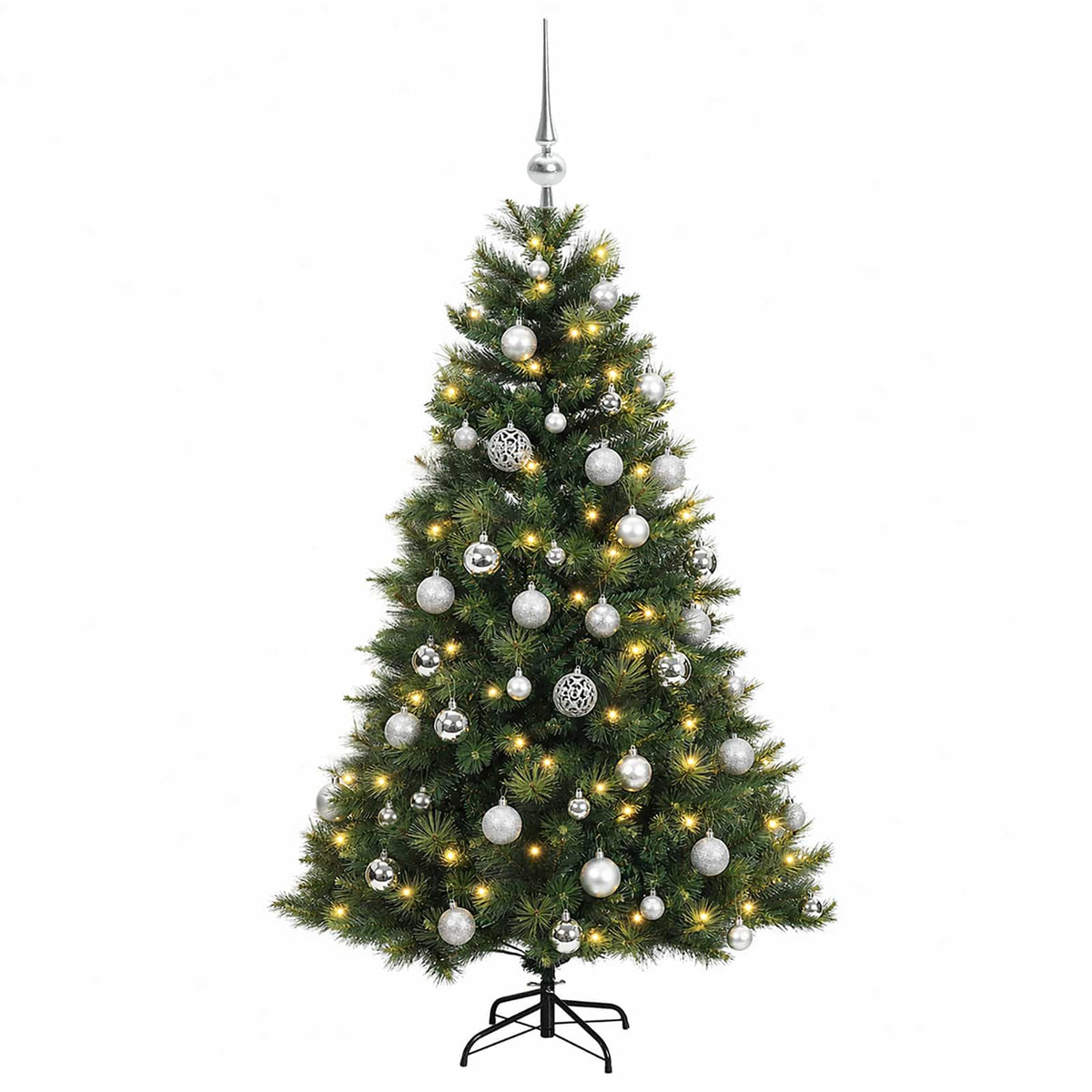 vidaXL Sztuczna choinka z bombką 150 cm 150 LED Ciepła biel