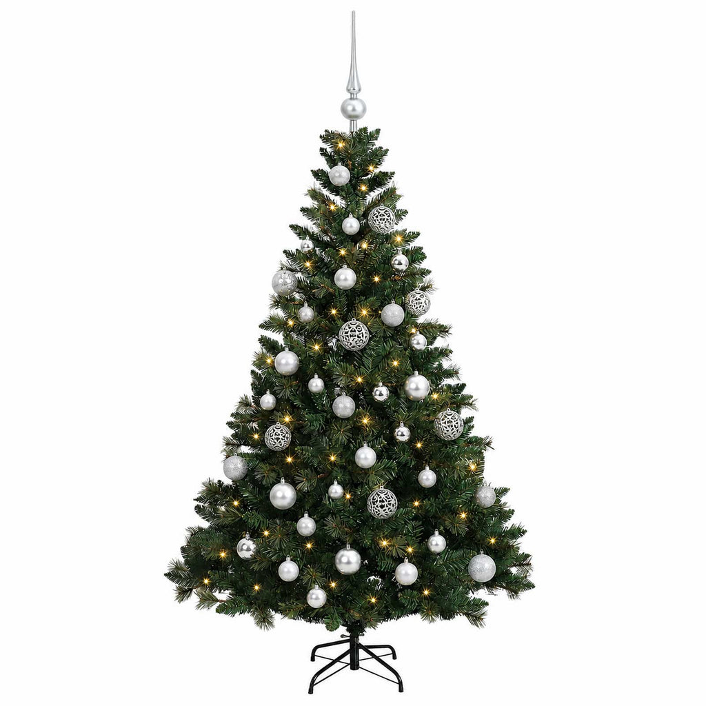 vidaXL Sztuczna choinka z bombkami 120 cm 150 LED Ciepła biel
