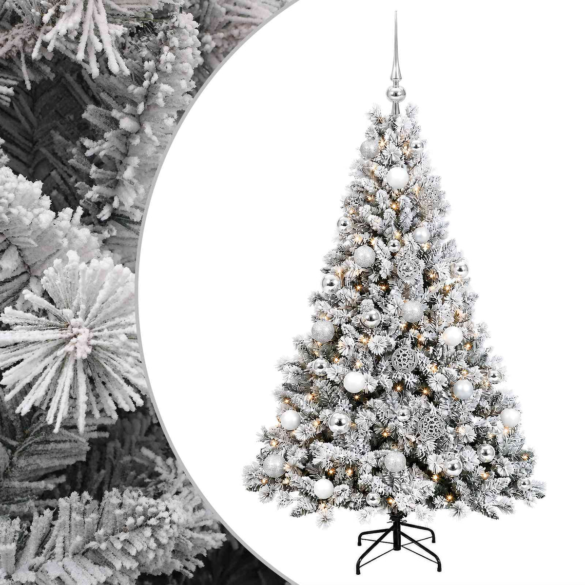 vidaXL Sztuczna choinka z bombkami 120 cm 150 LED Ciepła biel