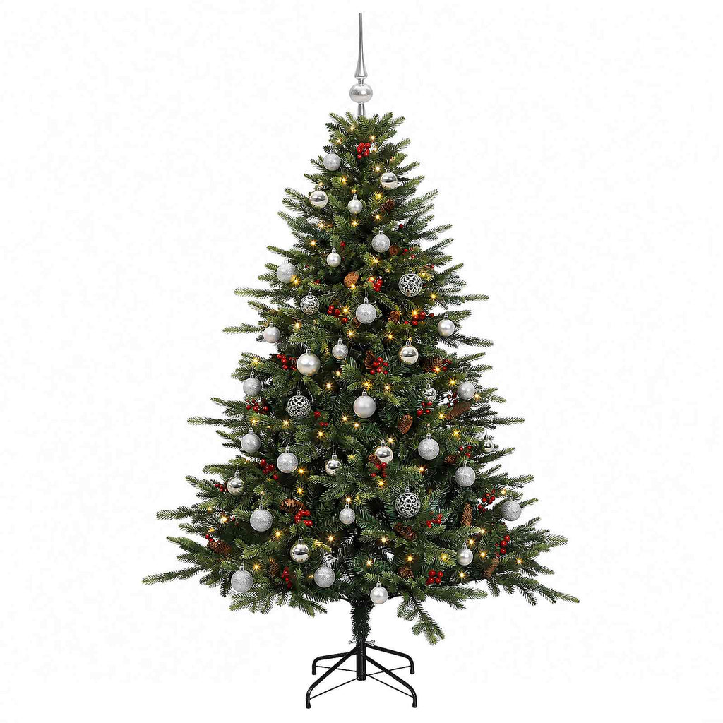 vidaXL Sztuczna choinka z bombką 150 cm 150 LED Ciepła biel