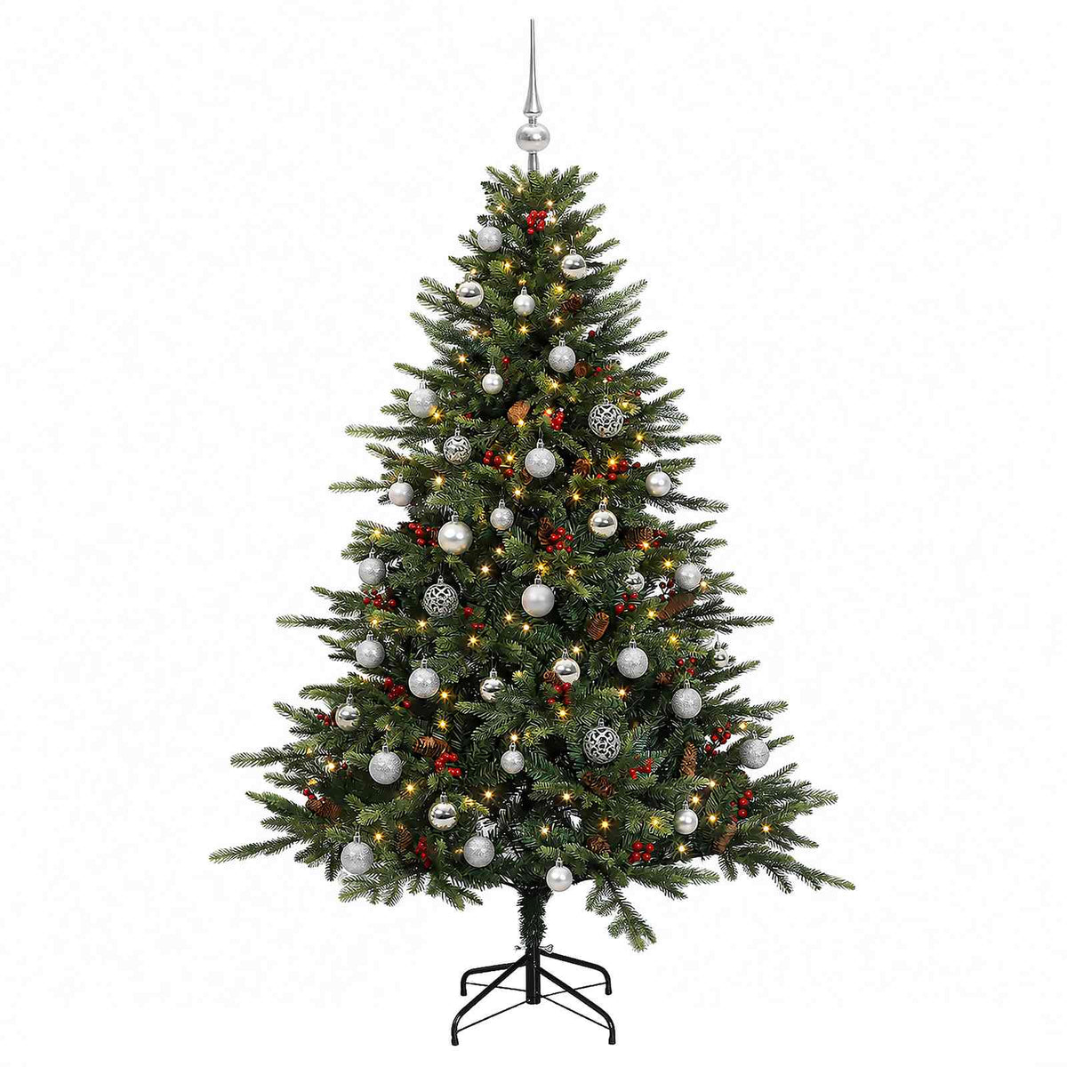 vidaXL Sztuczna choinka z bombką 150 cm 150 LED Ciepła biel