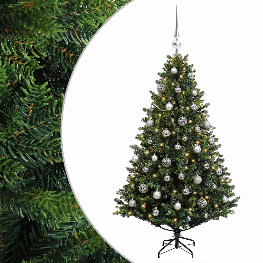 vidaXL Sztuczna choinka z bombkami 150 cm 150 LED Ciepła biel