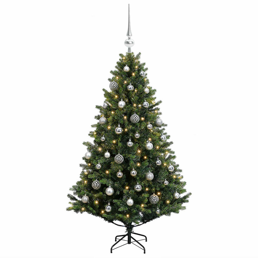 vidaXL Sztuczna choinka z bombkami 150 cm 150 LED Ciepła biel