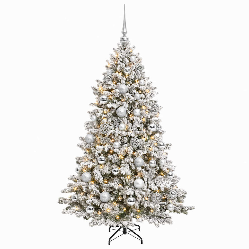 vidaXL Sztuczna choinka z bombkami 150 cm 150 LED Ciepła biel