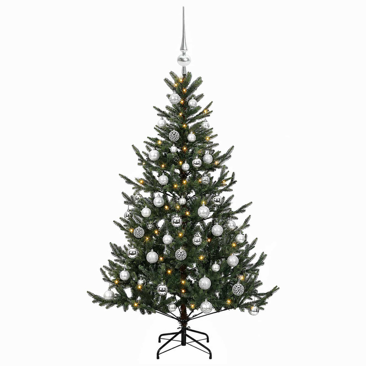 vidaXL Sztuczna choinka z bombką 120 cm 150 LED Ciepła biel