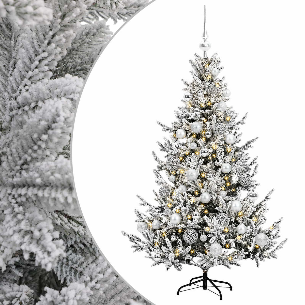 vidaXL Sztuczna choinka z bombką 120 cm 150 LED Ciepła biel