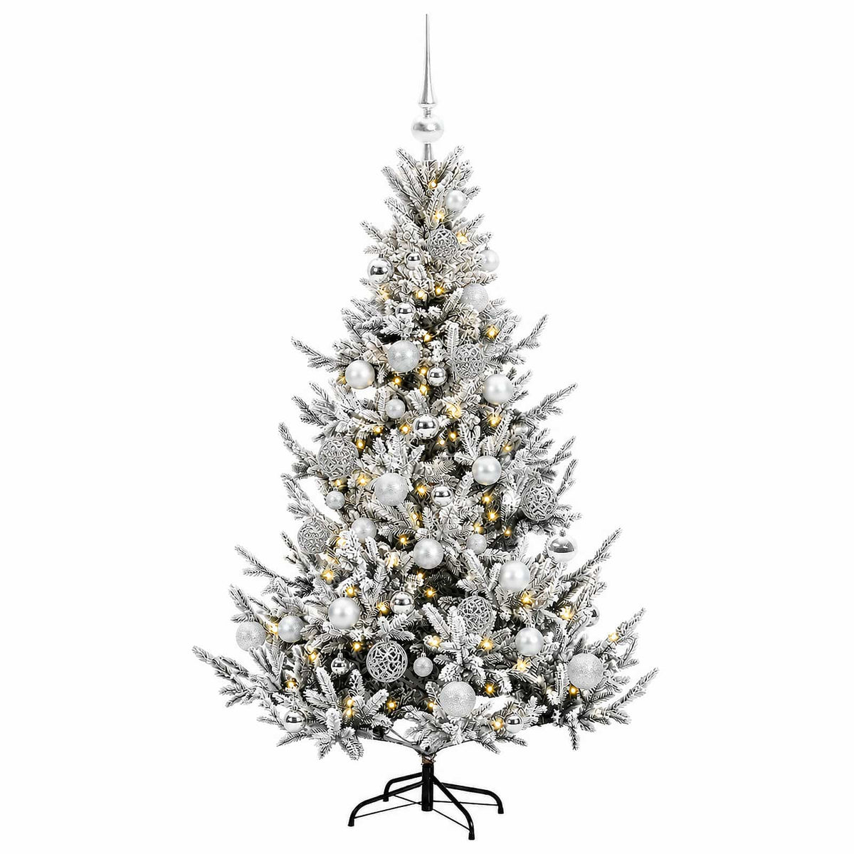 vidaXL Sztuczna choinka z bombką 120 cm 150 LED Ciepła biel