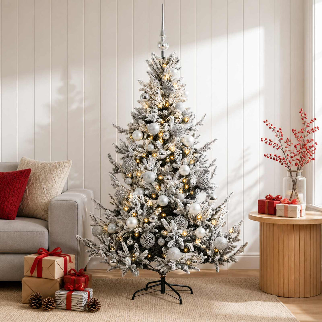 vidaXL Sztuczna choinka z bombką 120 cm 150 LED Ciepła biel