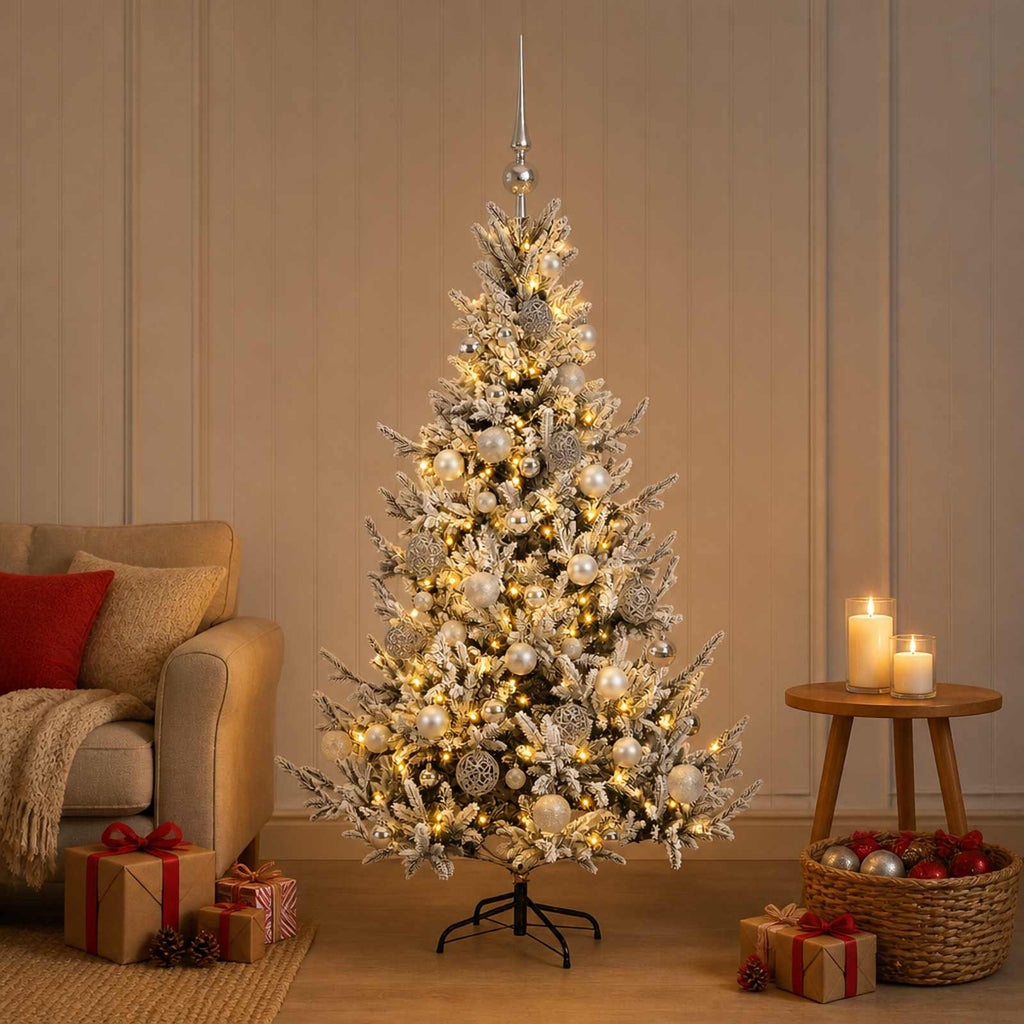 vidaXL Sztuczna choinka z bombką 120 cm 150 LED Ciepła biel