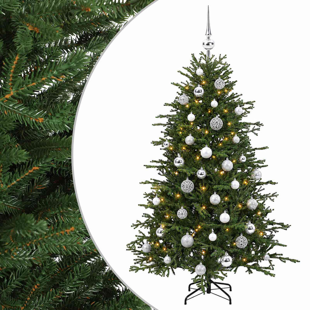 vidaXL Sztuczna choinka z bombką 120 cm 150 LED Ciepła biel