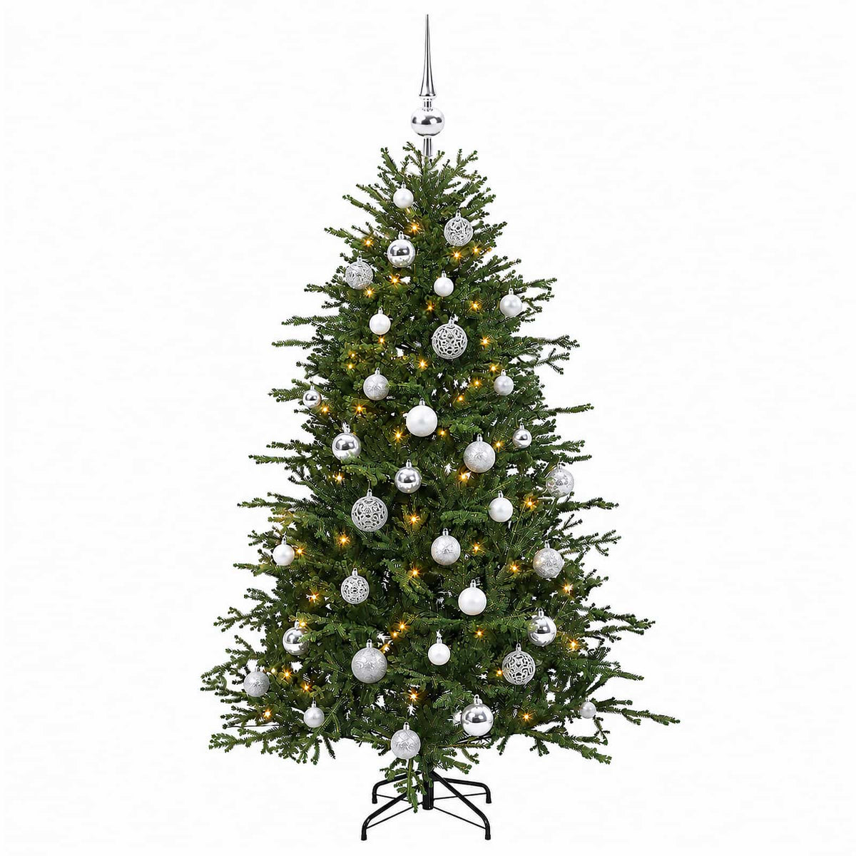vidaXL Sztuczna choinka z bombką 120 cm 150 LED Ciepła biel